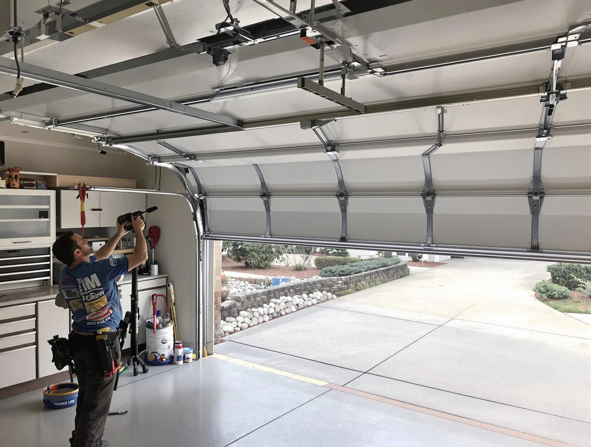 Garage door track repair service by Los Lunas Garage Door Repair in Los Lunas