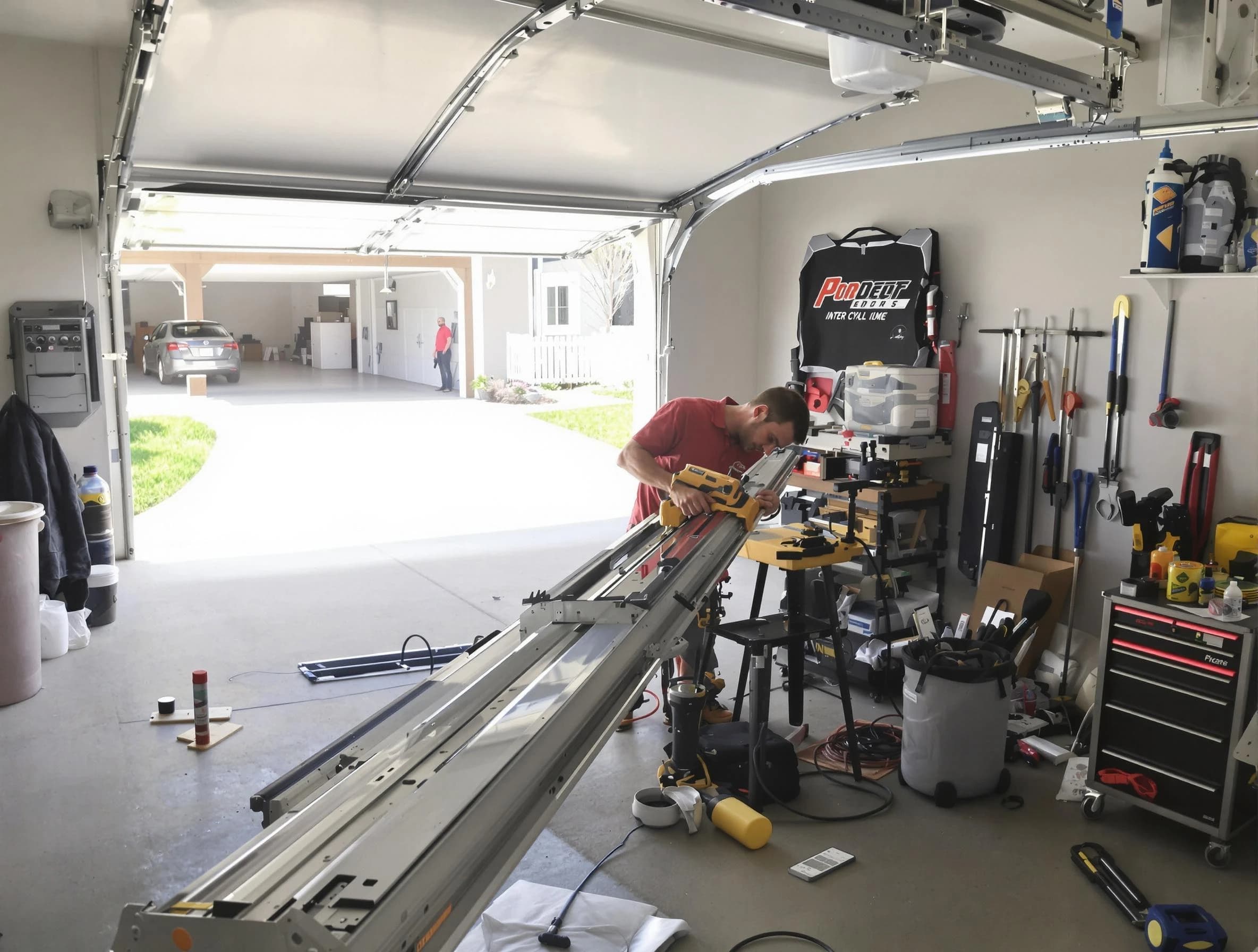 Los Lunas Garage Door Repair expert performing track repair in Los Lunas