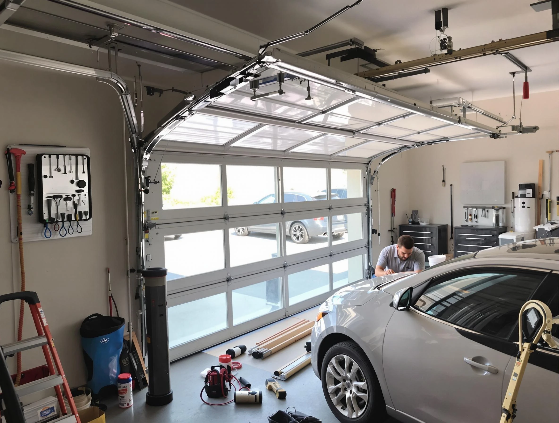 Garage door noise reduction service by Los Lunas Garage Door Repair in Los Lunas