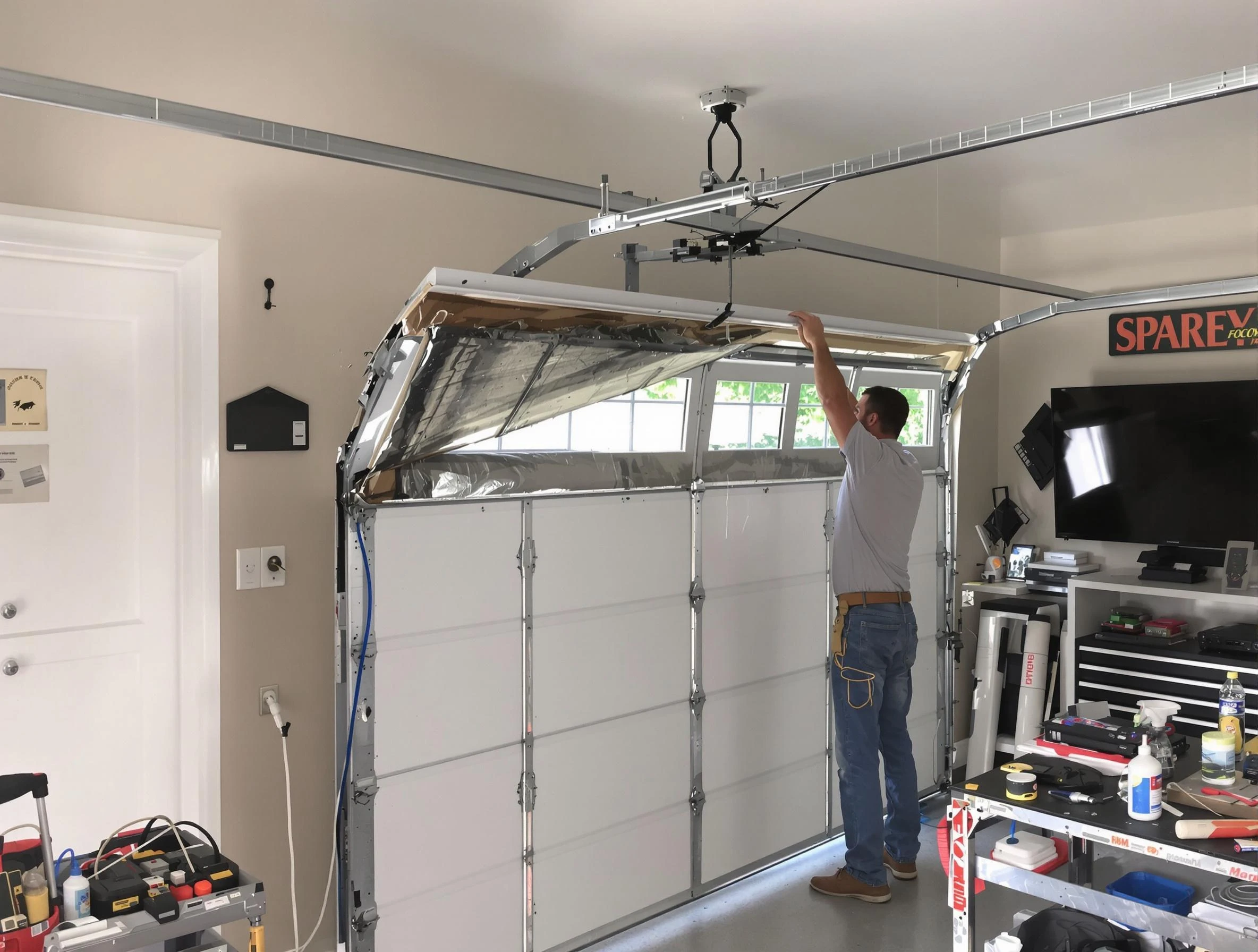 Garage door section replacement by Los Lunas Garage Door Repair in Los Lunas