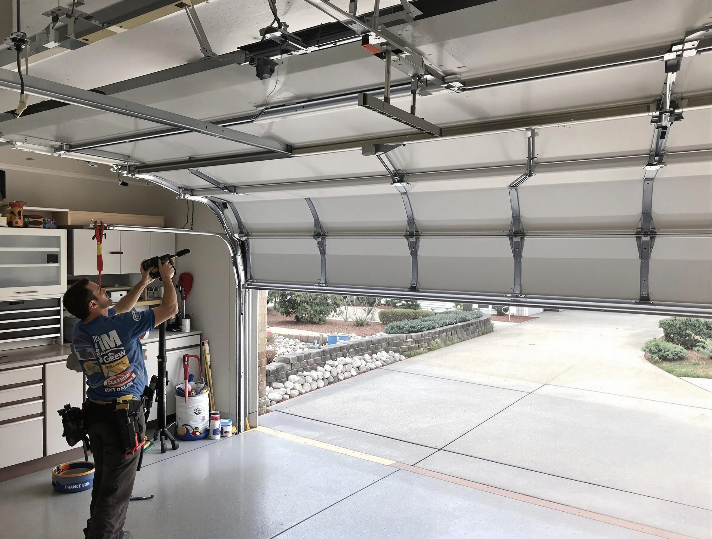 Garage door track repair service by Los Lunas Garage Door Repair in Los Lunas